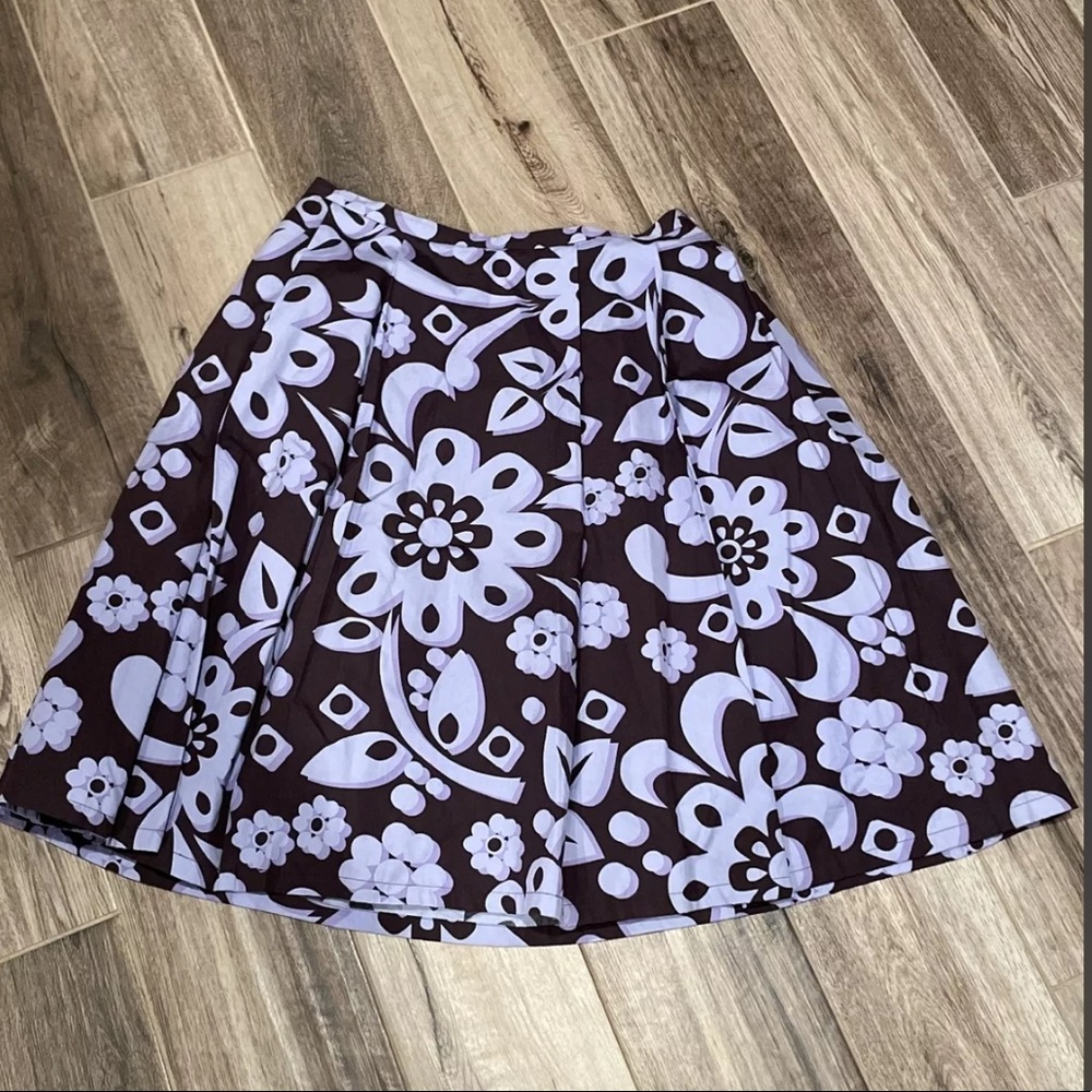 MARCS Skirt Sz 10 Brown Purple Patterned GUC COTTON BZ5